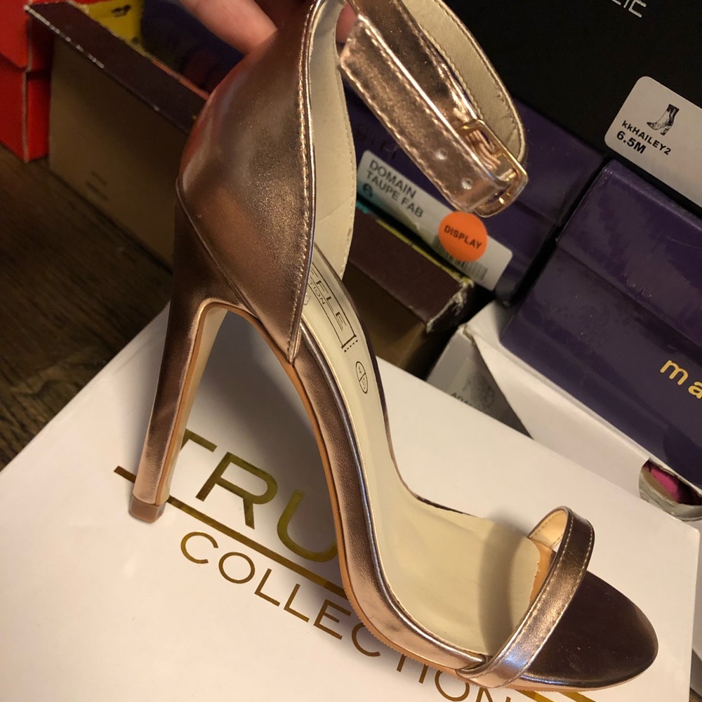 Rose gold strappy sandal